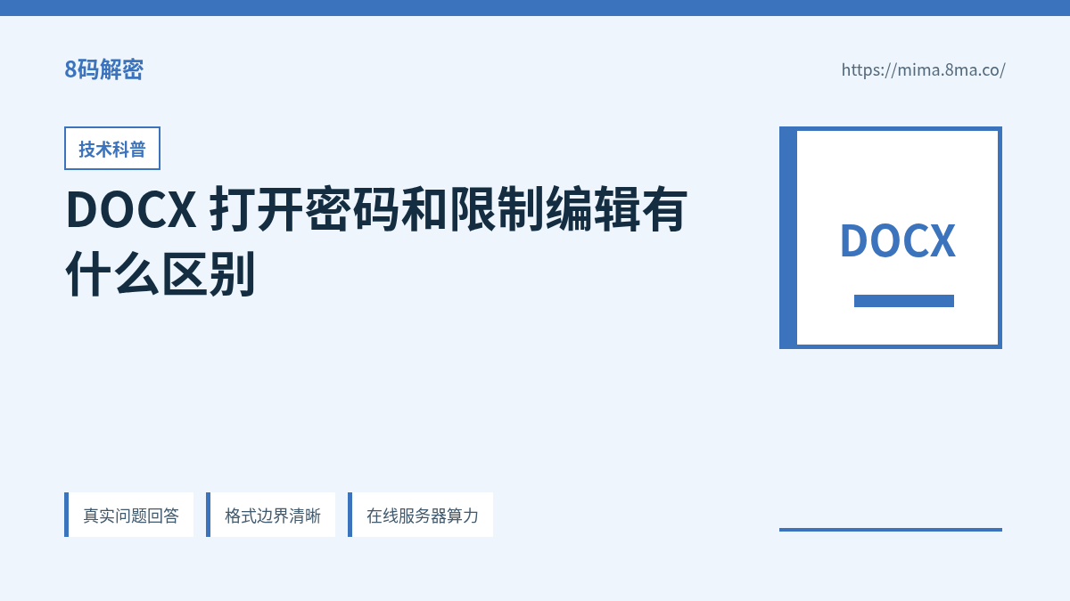 DOCX 打开密码和限制编辑有什么区别的信息图