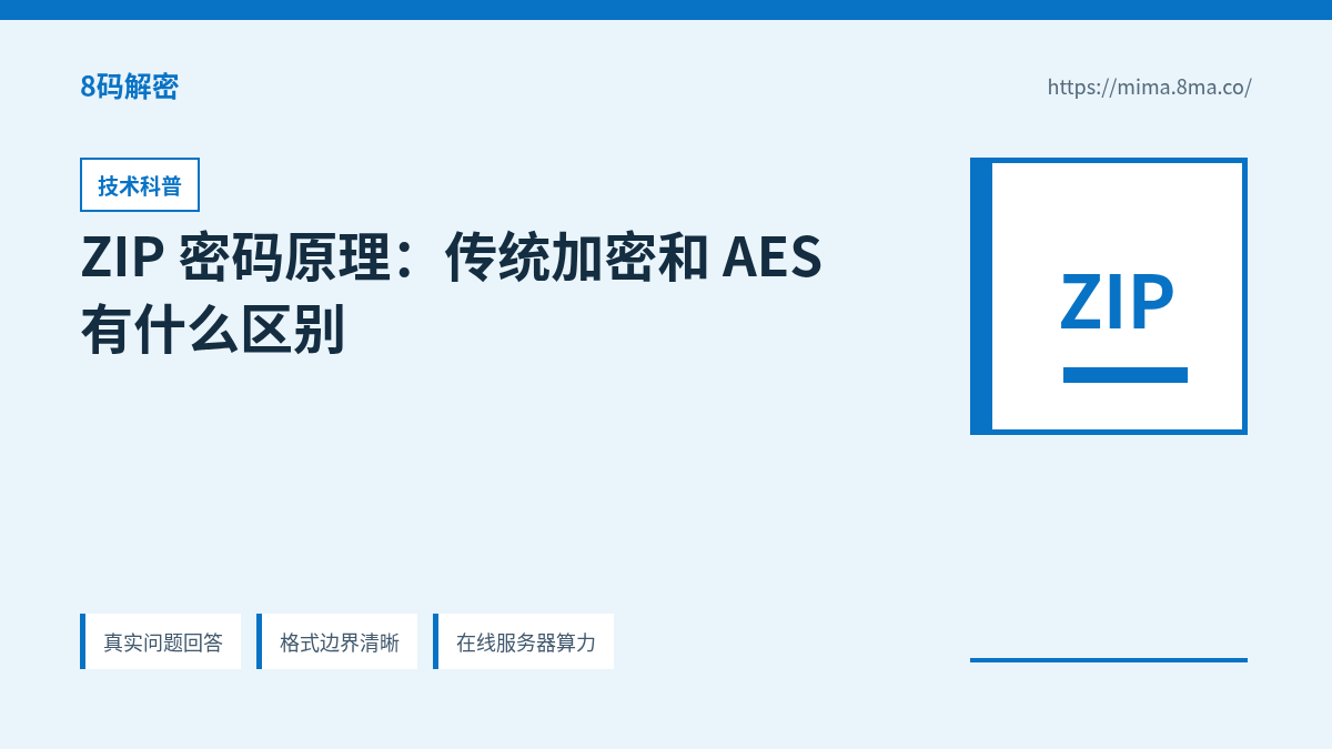 ZIP 密码原理：传统加密和 AES 有什么区别的信息图